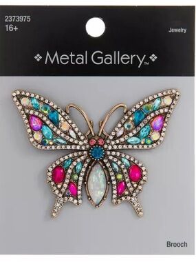 New Metal Gallery Multicolor Crystal Butterfly Brooch